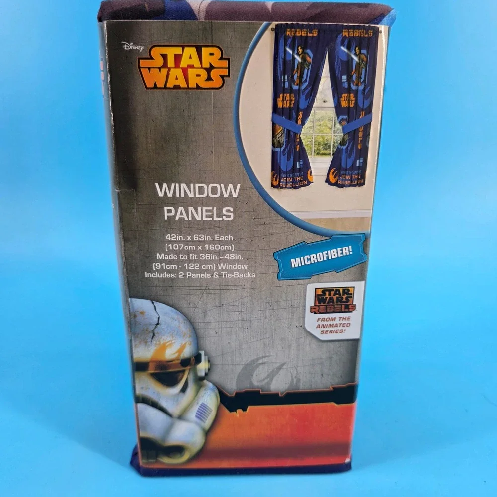 Disney Star Wars Rebels Window Panels Microfiber Drapes 42x63 2 Panels Tie-Backs